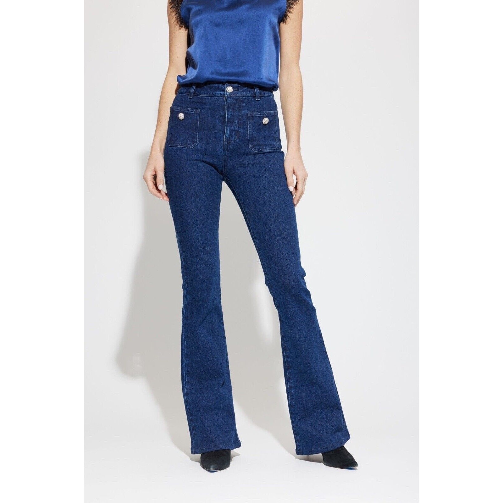 Generation Love Debby Flared Jeans High Waisted Denim Dark Wash Size 30 New